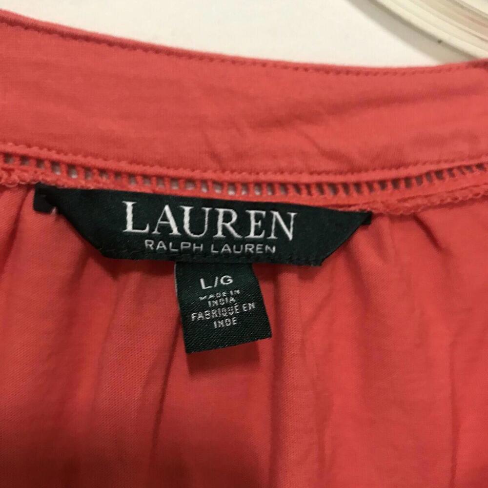 Lauren Ralph Lauren Women’s Tops Size L Orange Long Sleeve - Picture 2 of 7